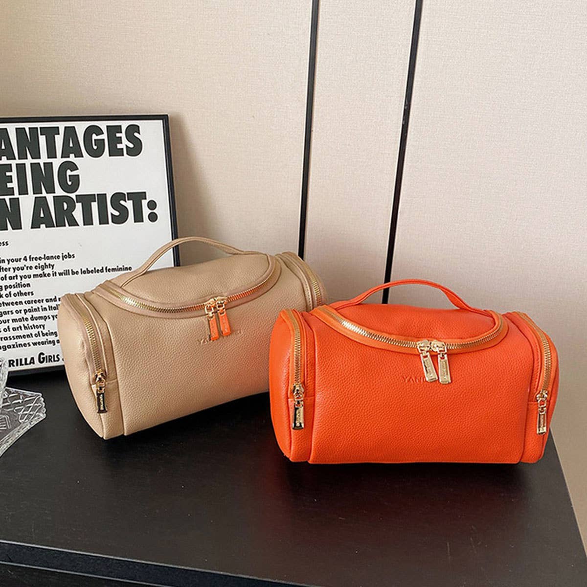 SOLID COLOR RETRO HIGH-GRADE PU COSMETIC BAG_CWAB4411