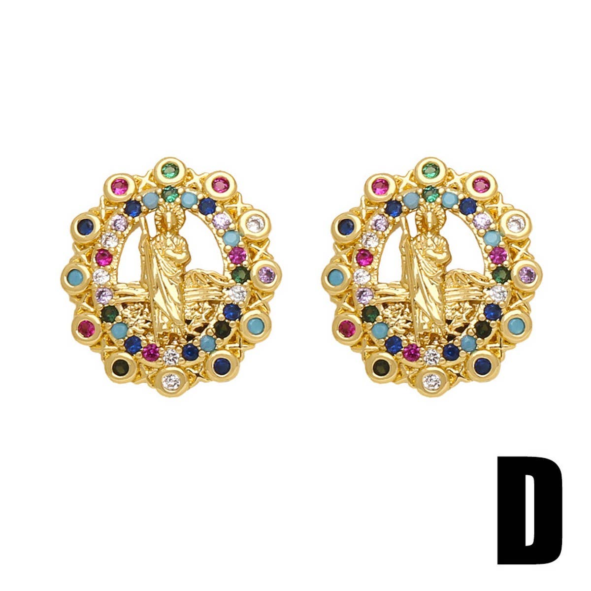 RETRO VIRGIN MARY EARRINGS