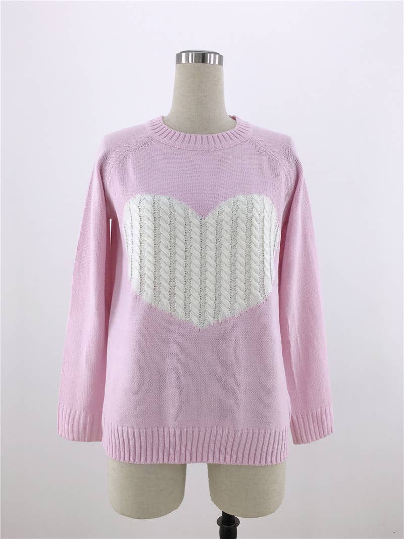 VALENTINE'S DAY PULLOVER CREW-NECK LOVE SWEATER