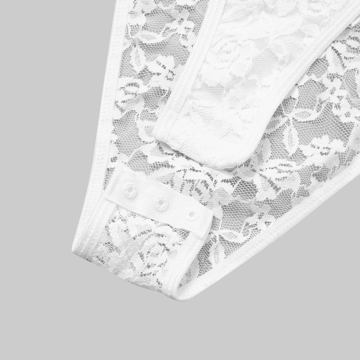 SOLID COLOR LACE LONG SLEEVE HOT GIRL SLIM BODYSUIT_CWMM4627