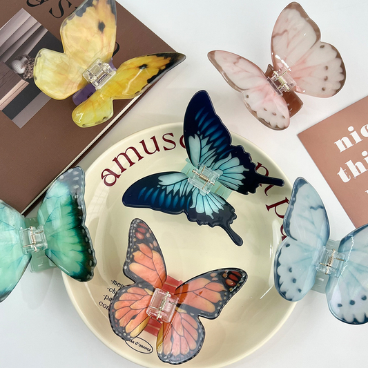 French Butterfly Hair Claw,Elegant Chic Updo Clip