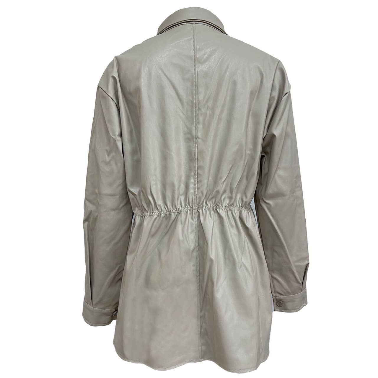 Fashionable single-breasted cinched-waist jacket