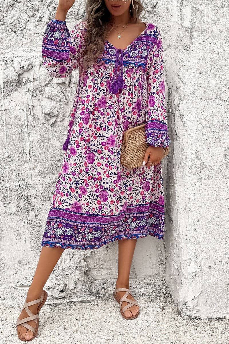 CWDMD4633_SPRING AND SUMMER LEISURE RESORT PRINT DRESS