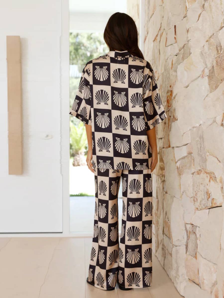 Plaid color matching two-piece set