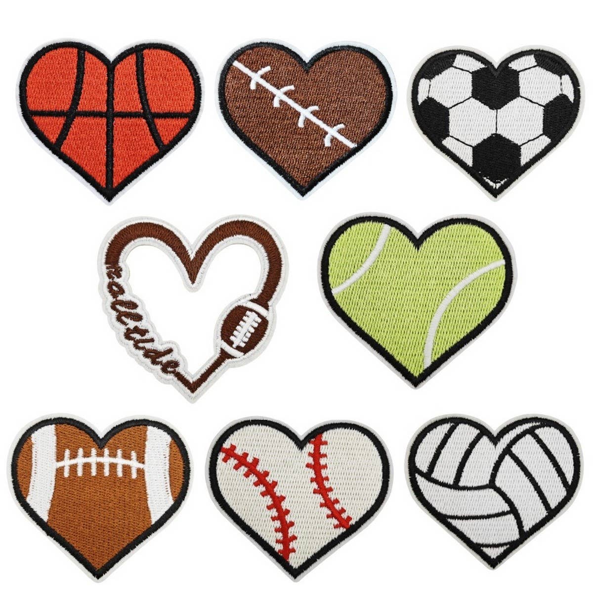 FOOTBALL BADGE HEART ACCESSORY PATCH