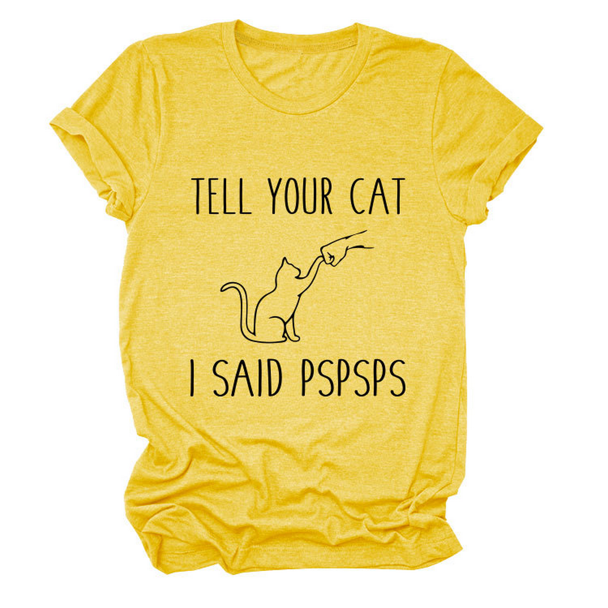 Casual Cat Print Tee ??Women??¢s Short Sleeve Top_CWTTS1519