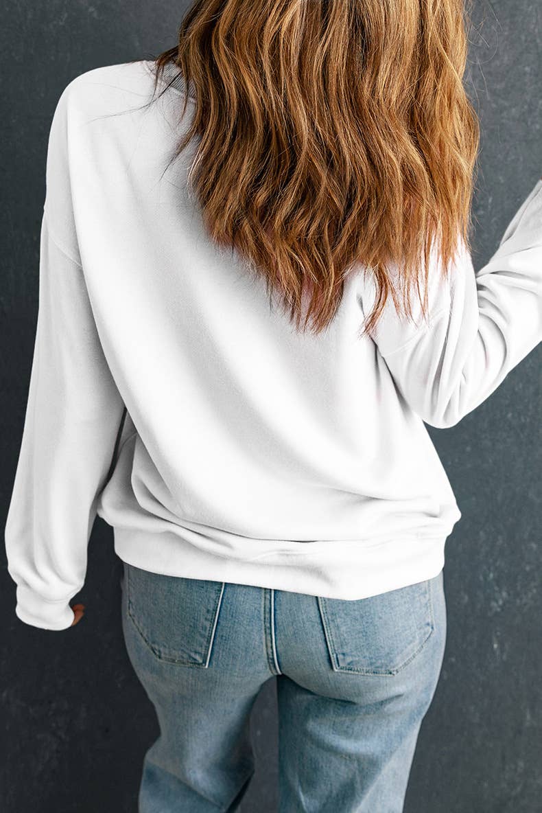SOLID COLOR LOOSE ROUND NECK PULLOVER HOODIE