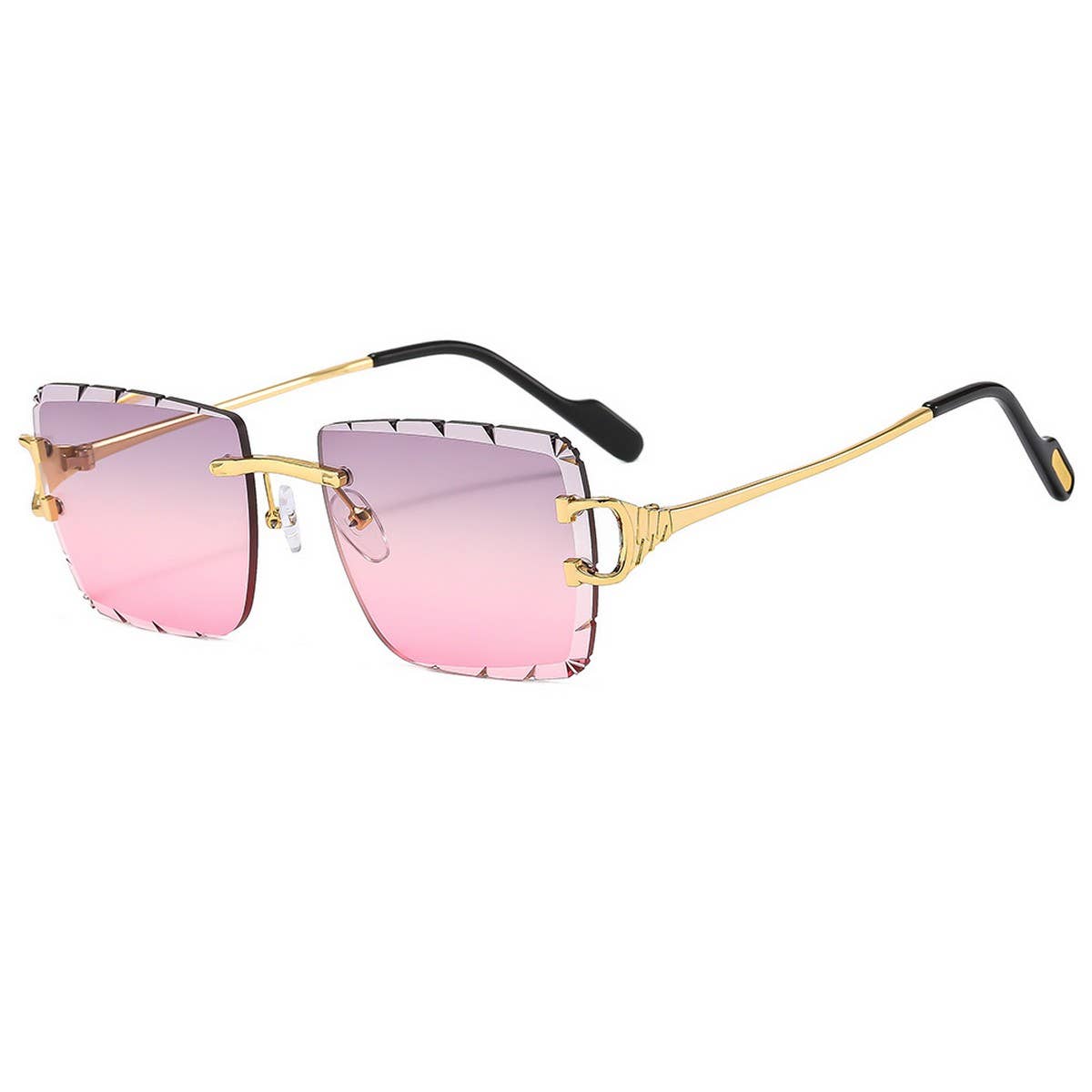 Rimless Cut Edge Ocean Lens Sunglasses Unisex