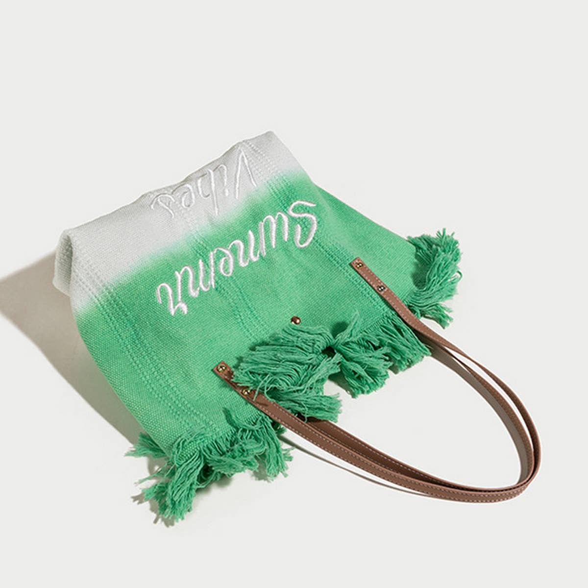 WOMEN MONOGRAM TASSEL BEACH BAG TOTE BAG_CWAB1905