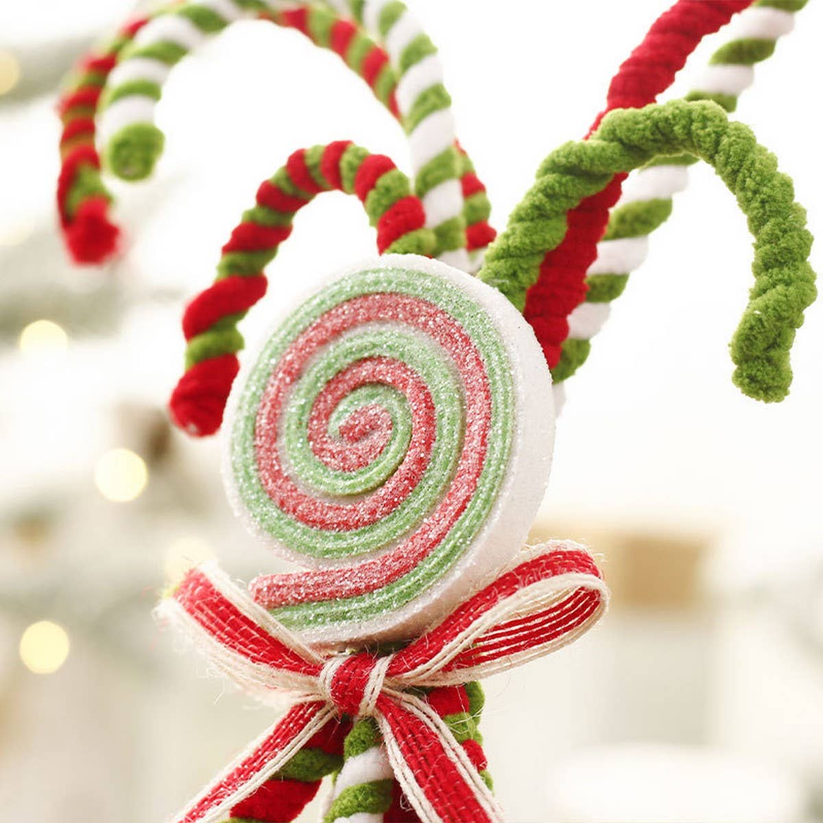 Christmas Candy Cane Bell Bouquet Ornament_CWAJE5290