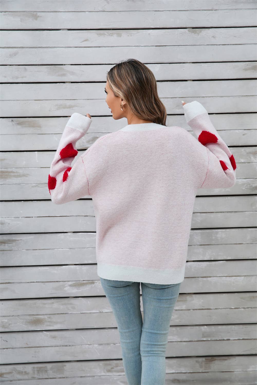 VALENTINE'S DAY LOVE LONG-SLEEVED KNIT SWEATER