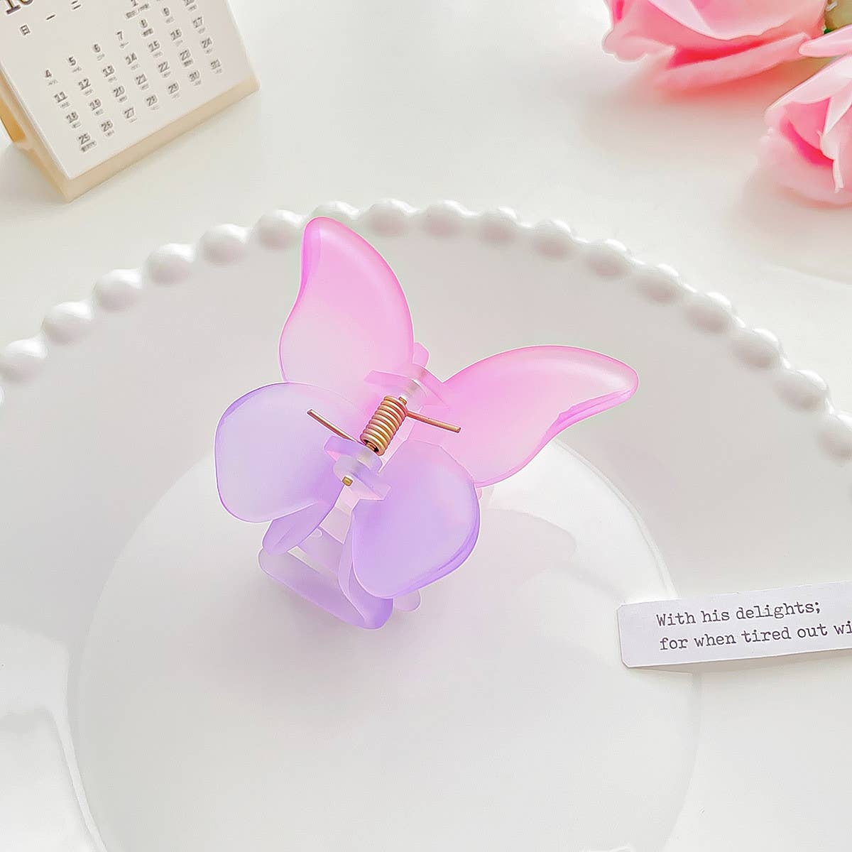 SIMPLE GRADIENT COLOR BUTTERFLY CLIP HAIRPIN_CWAHA1008