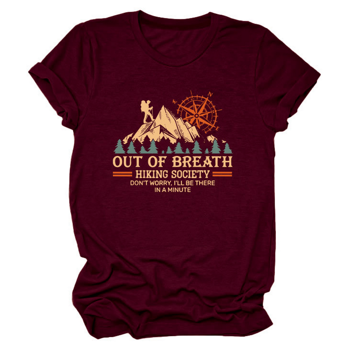 Comfy Crew Neck Tee ??Hiking Quote for Women_CWTTS1523