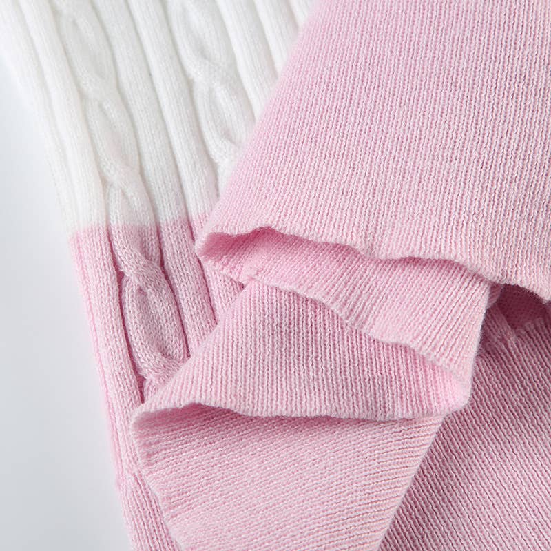 V-NECK SLOUCHY TWIST FEATURE STRIPED SWEATER