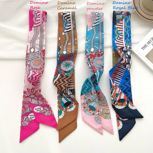 RETRO LONG TIE BAG HANDLE RIBBON SCARF_CWASC0722