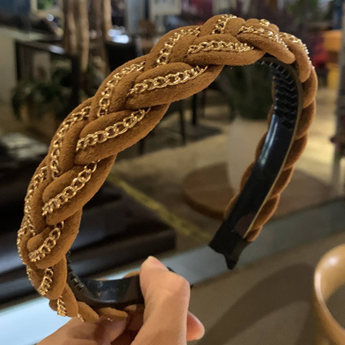 CHAIN DECOR BRAIDEDDESIGN HEADBAND_CWAHA0205