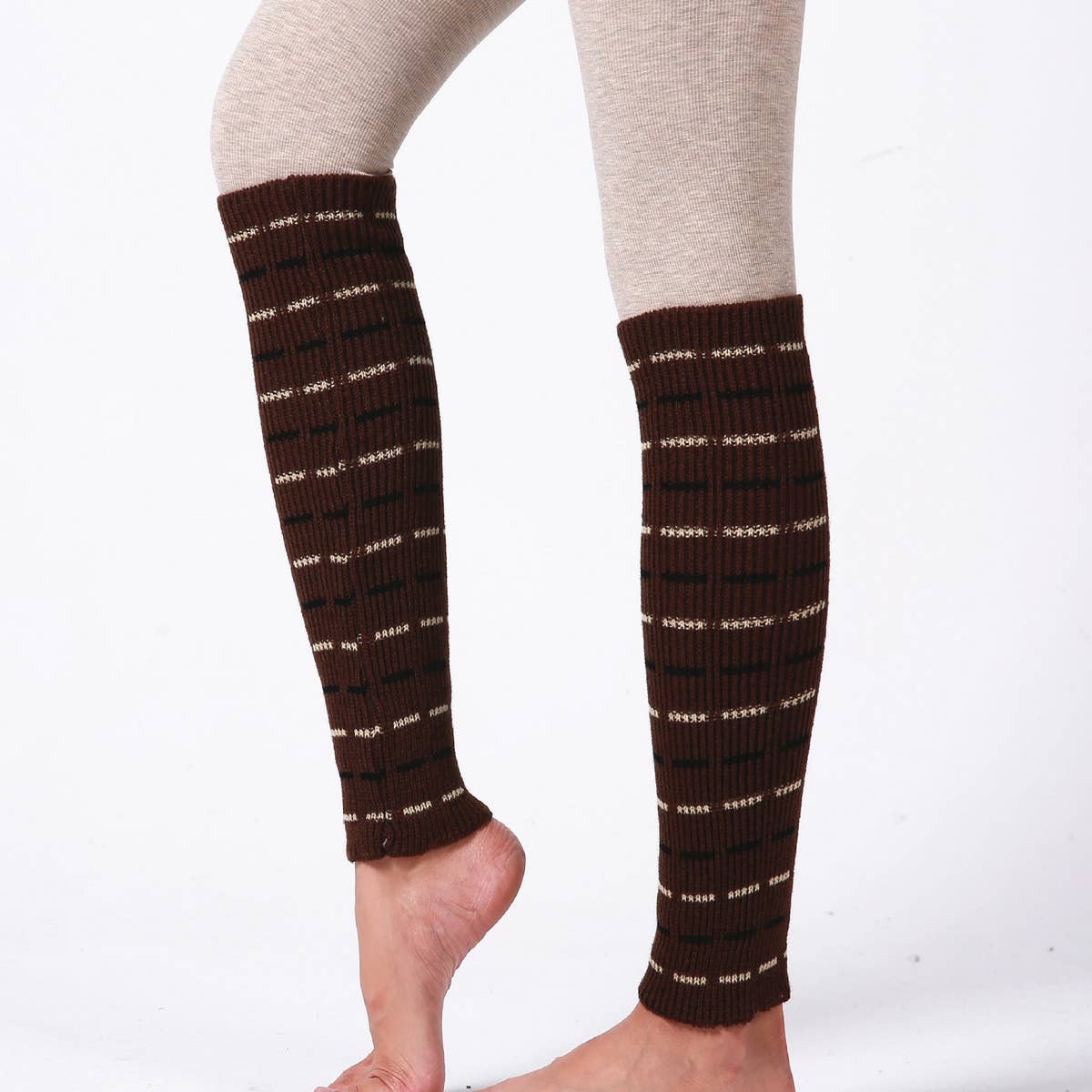 DOUBLE STRIPE WOOL KNEE SOCKS