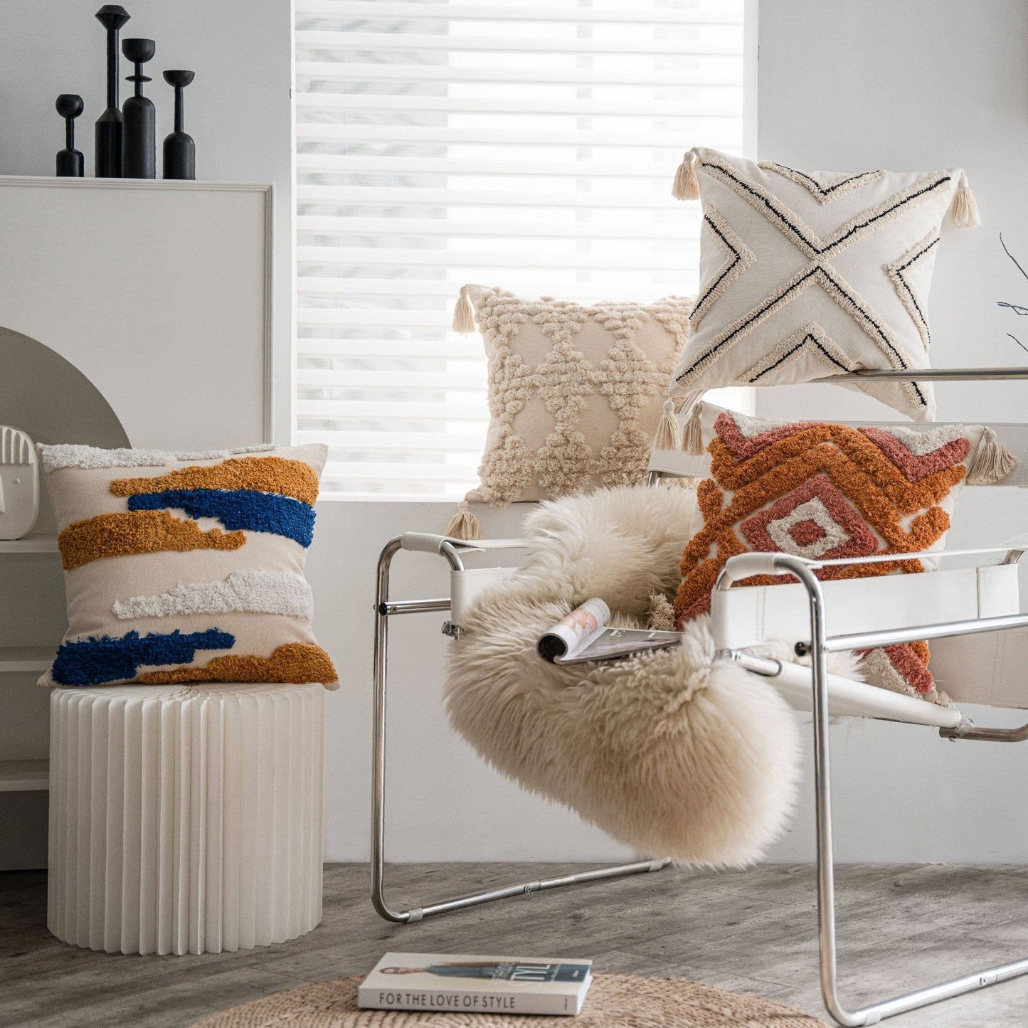 MULTI FLEECE PATTERNED COZY PILLOW COVER