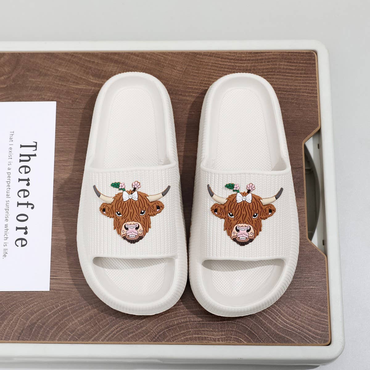 Highland Cow EVA Slides Women Summer Sandals_CWSHF00228