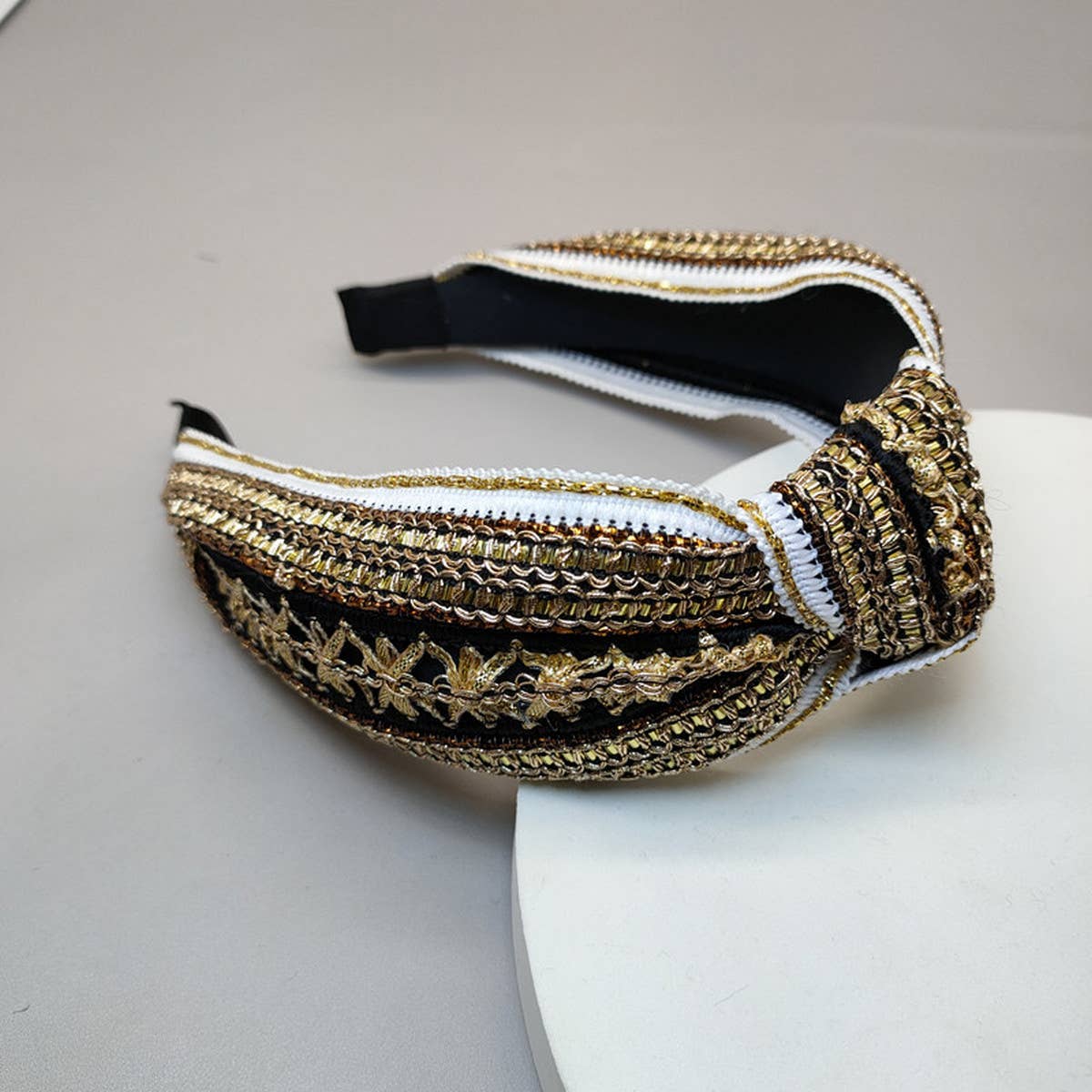 BRAIDED WIDE BAND NON-SLIP BOHEMIAN HEADBAND_CWAHA2603