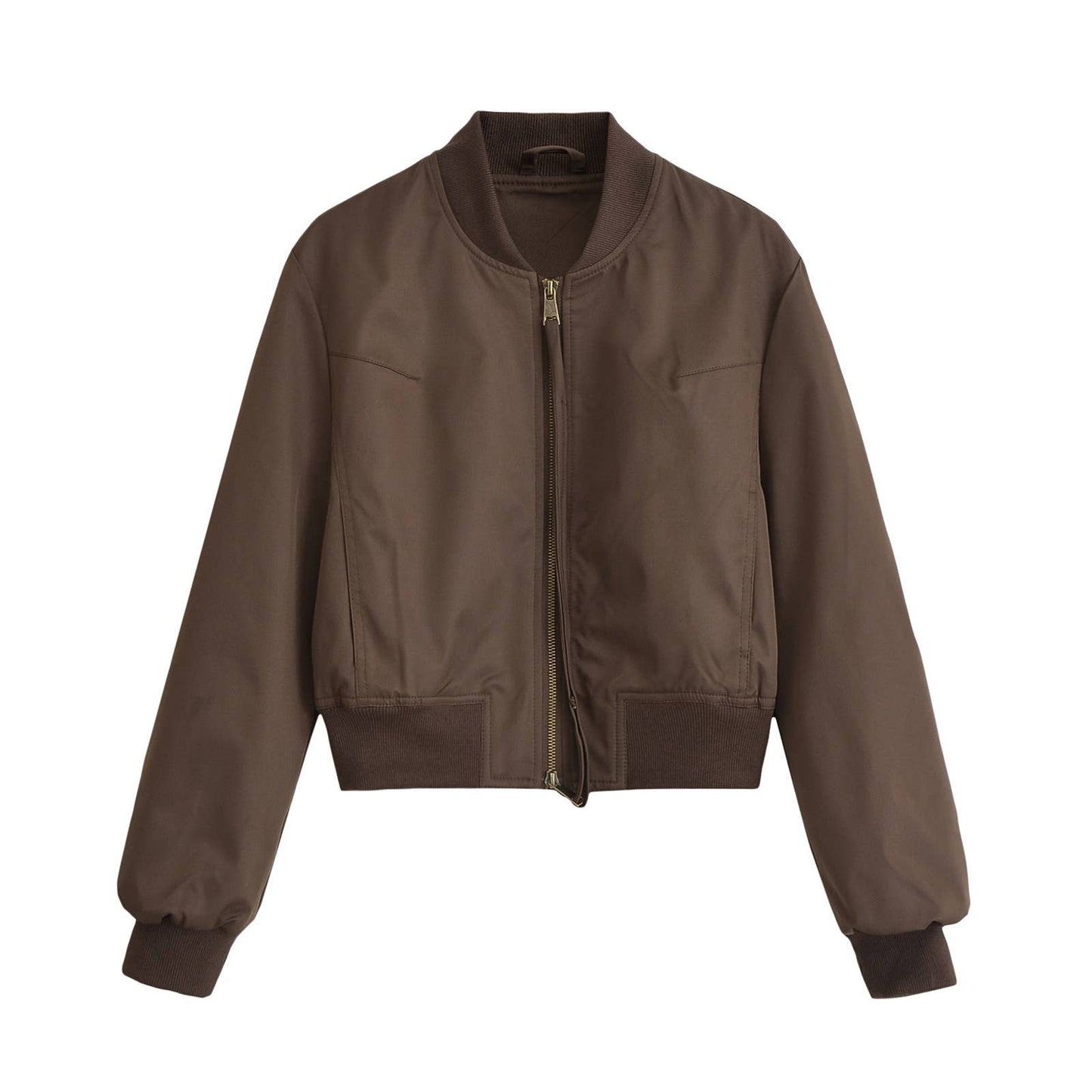 Thread round-neck double zipper baseball jacket