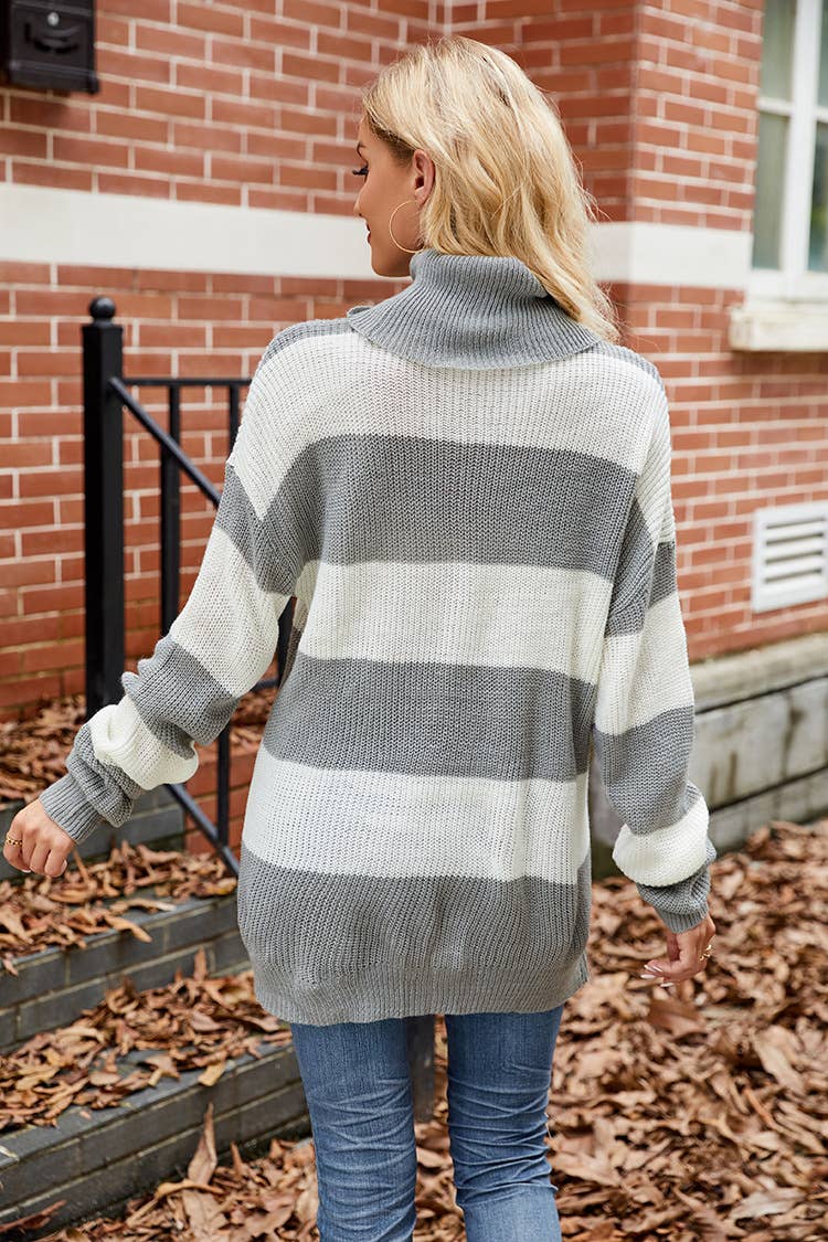 SLOUCHY CASUAL STRIPED SWEATER