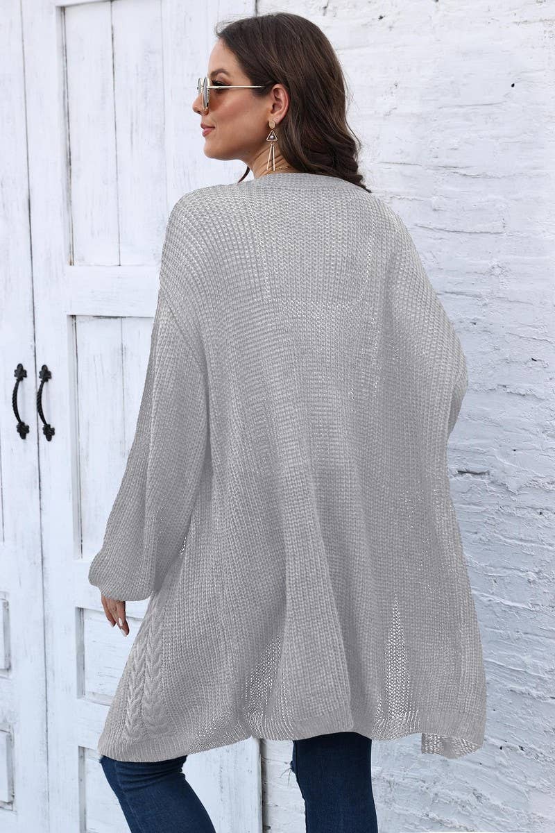CWOSWL07343_WOMENLOOSE KNIT CARDIGAN SWEATER