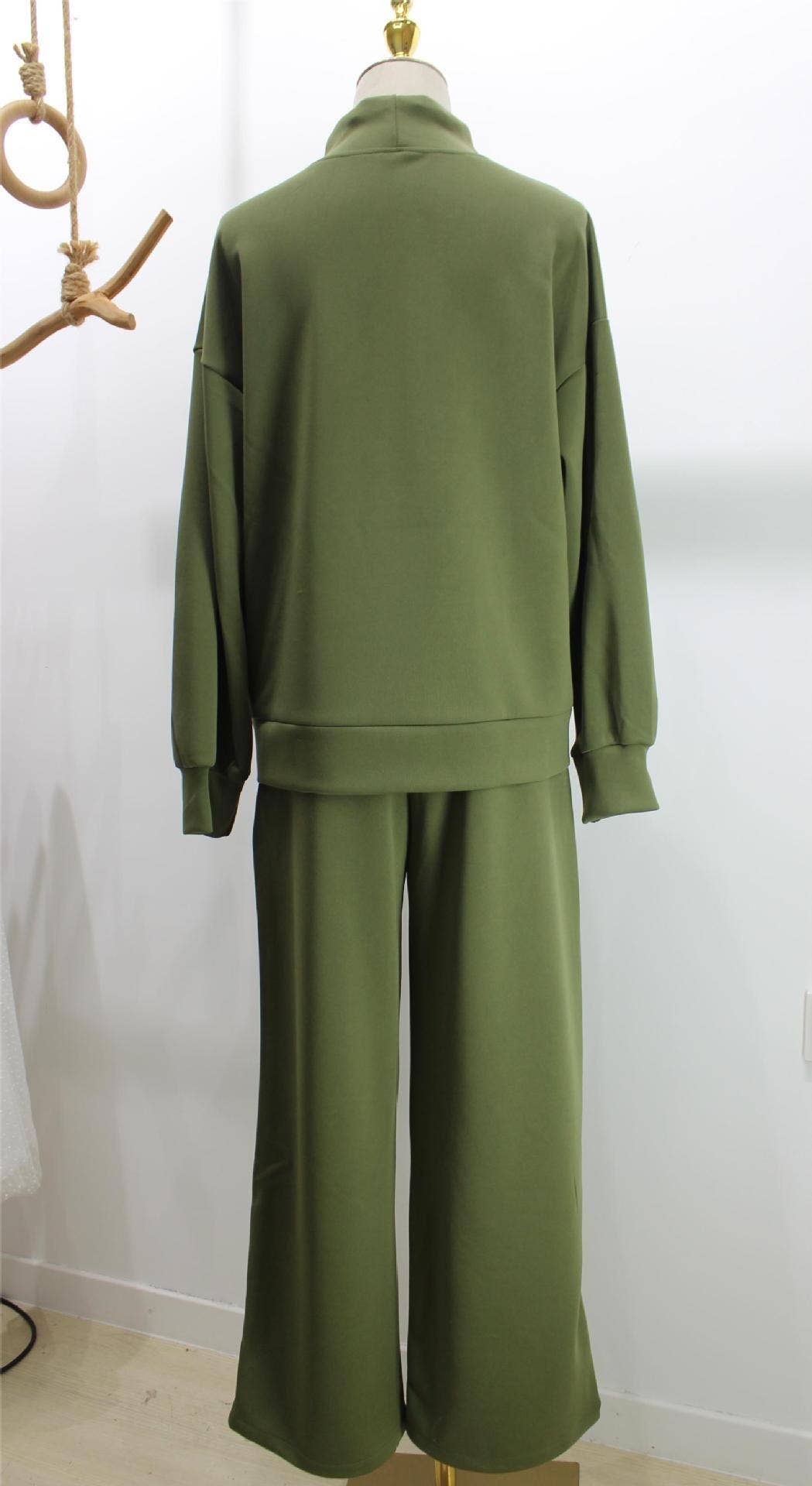 Long-sleeved solid-color commuting trousers set