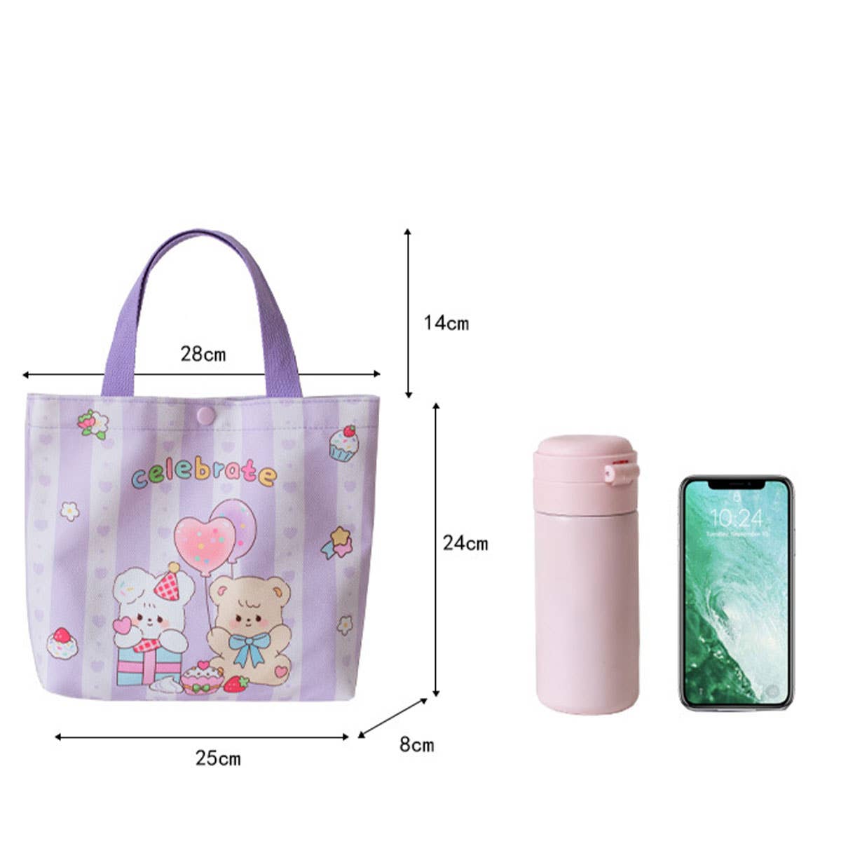 Cute Printed Lunch Tote Bag for Students & Office_CWAB5664