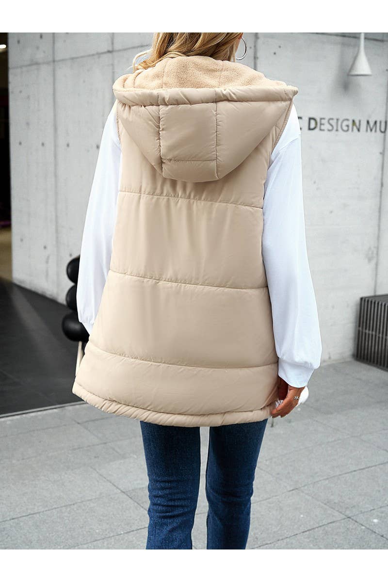 CWOJA0937_Zip Up Jacket Double Sided Warm Cardigan Vest
