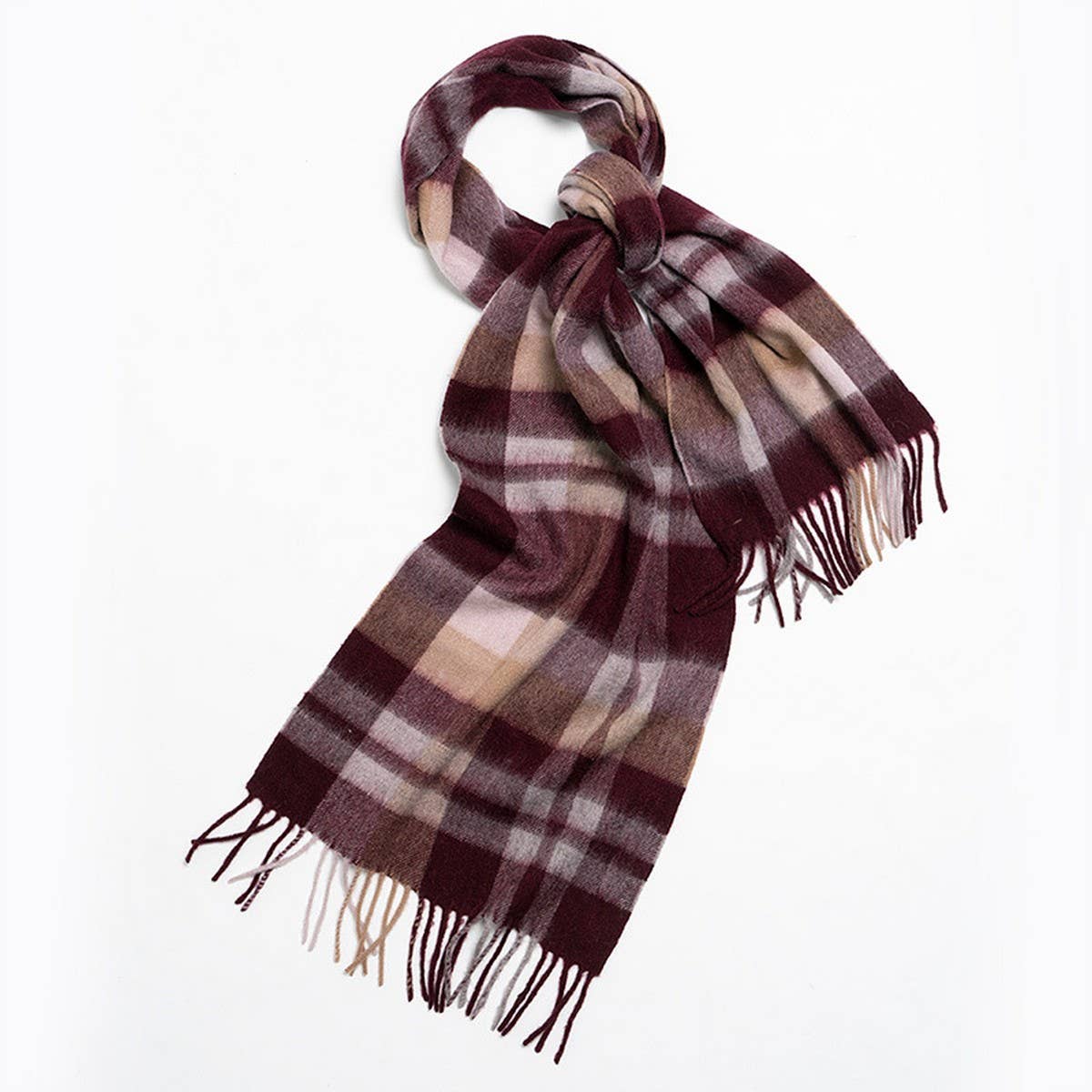 Nordic Plaid Wool Scarf ??Warm Winter Couple Wrap_CWASC2357