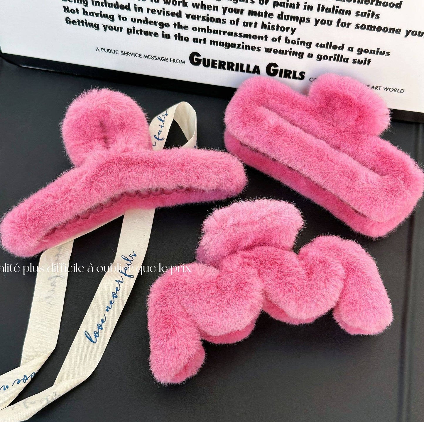 Plush clip with advanced white hair grip