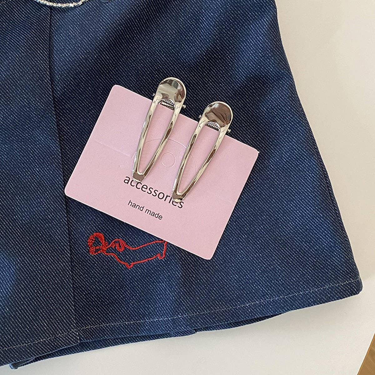 French Minimalist Metal Hair Clip,Silver Side Pin