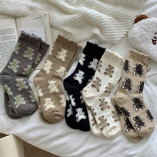 CUTE CARTOON THICK WARM BEAR SOCKS