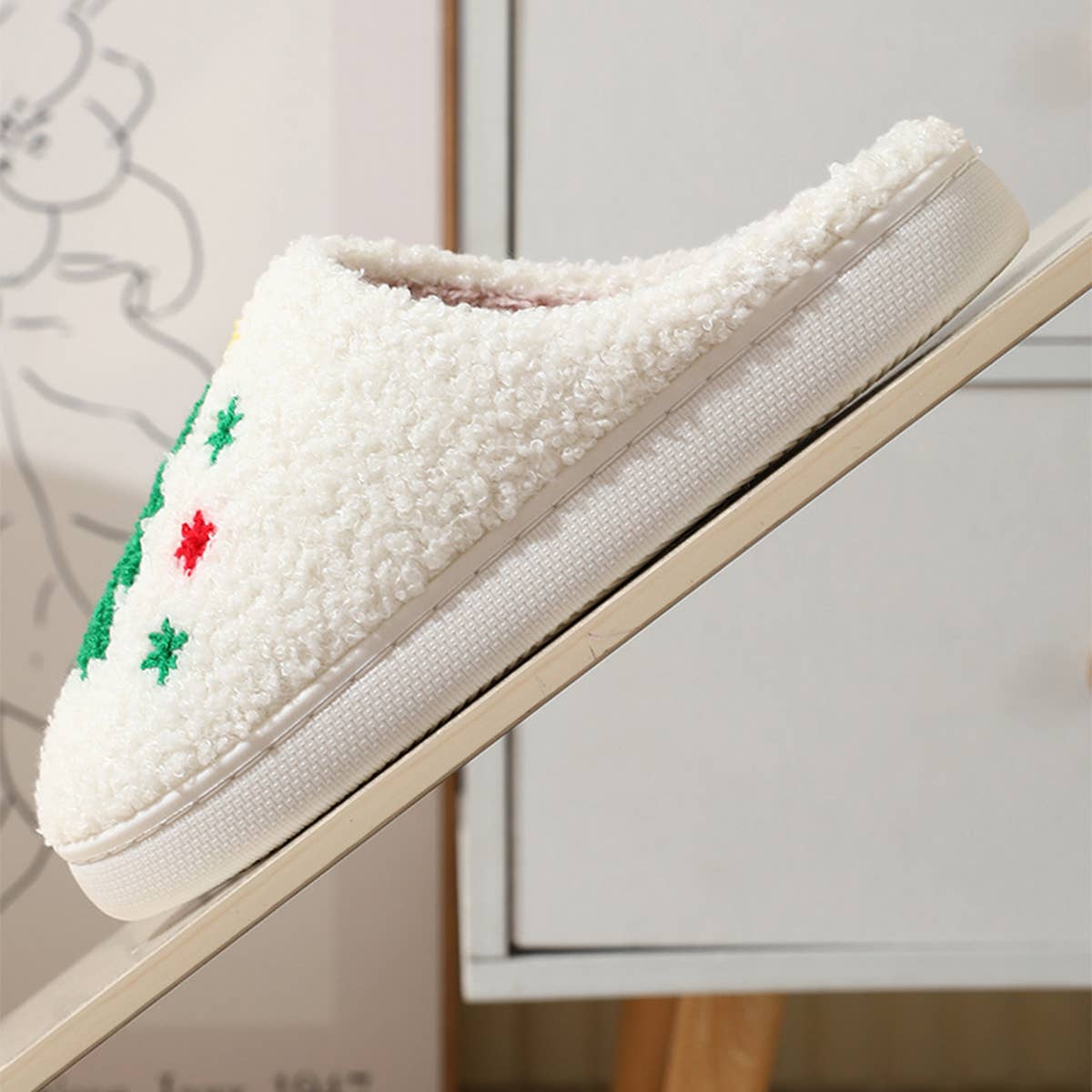 HOME CHRISTMAS TREE WARM COTTON SLIPPERS