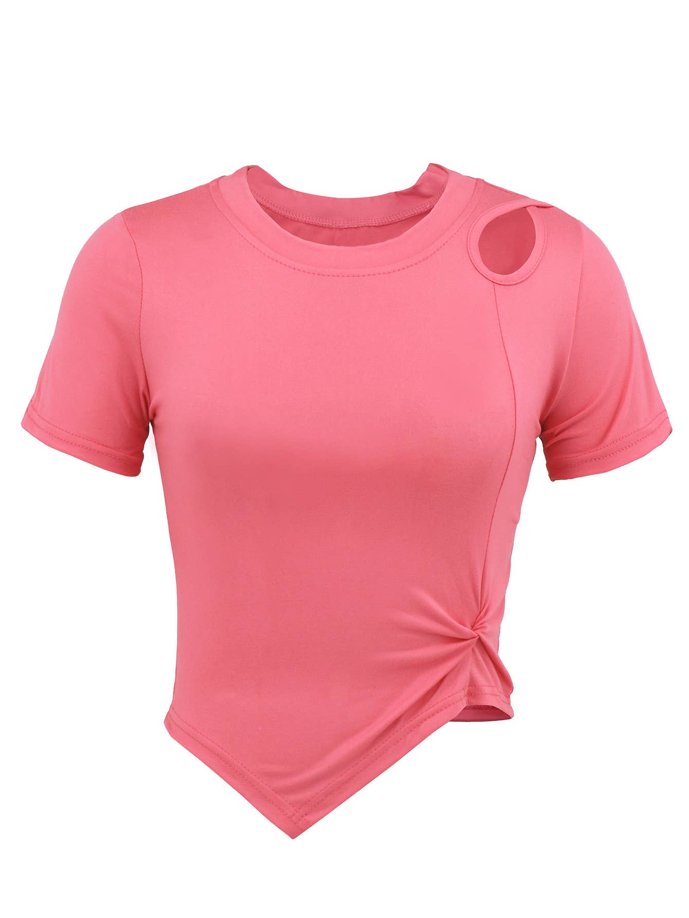 Knitted short-sleeved Casual, form-fitting,top