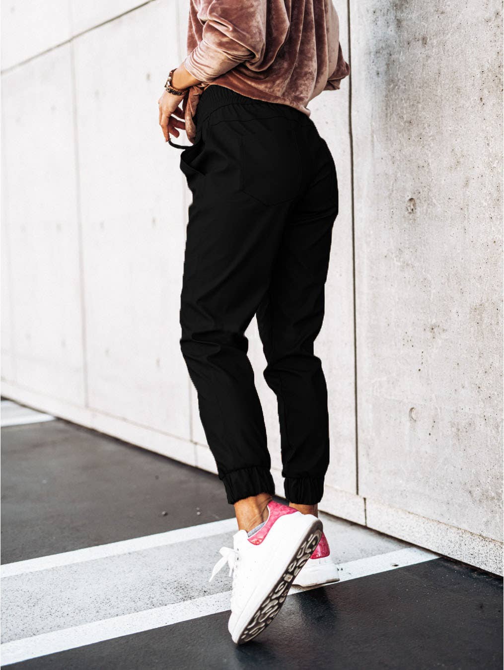 TEMPERAMENT SIMPLE ROPE WAIST SMALL FOOT PANTS