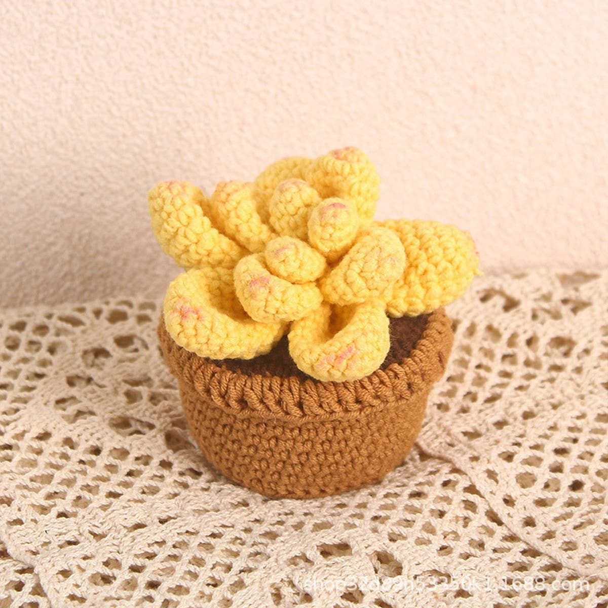 CWMM9280_PERMANENT SUCCULENT CROCHET GREEN PLANTS