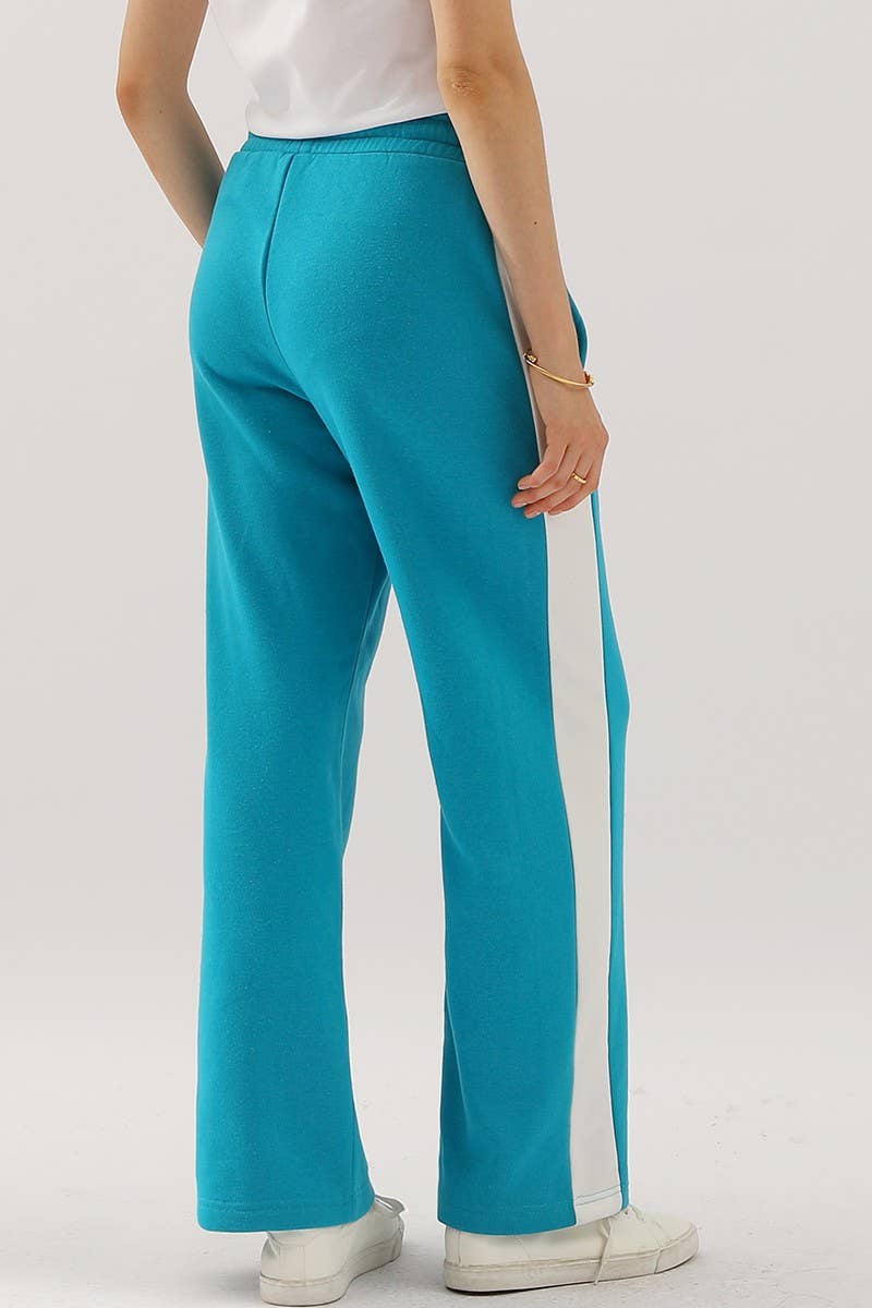 CWBLP398_HIGH WAISTED STRAIGHT WIDE LEG LONG SWEATPANTS