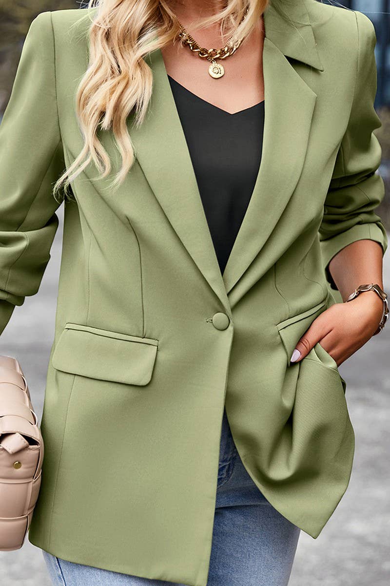 CWOBL00217_SOLID COLLARED CASUAL BLAZER JACKET