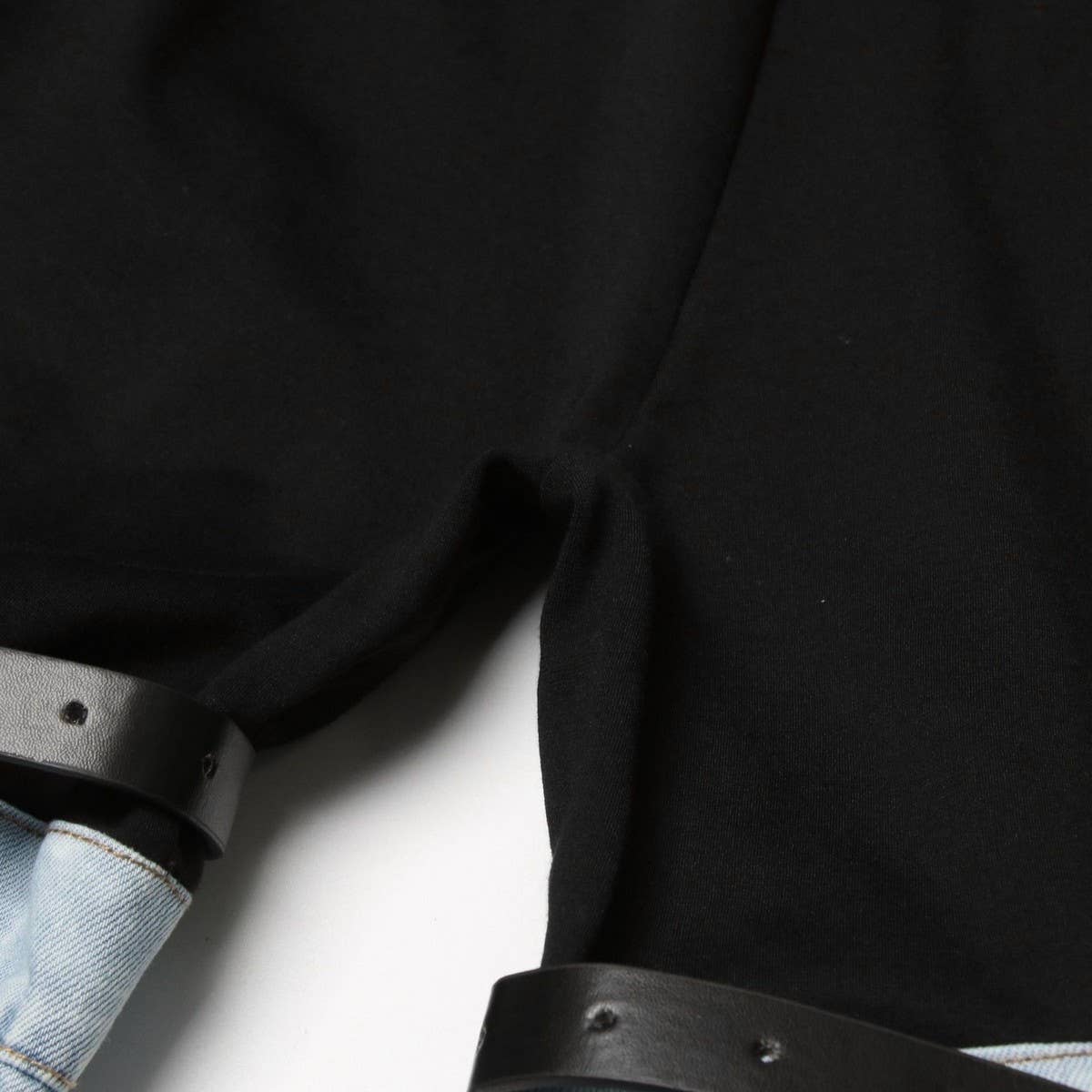 FASHIONABLE DENIM PATCHWORK CASUAL PANTS_CWJP0204