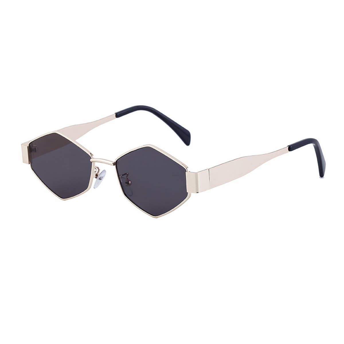 IRREGULAR METAL SUNGLASSES WITH WIDE TEMPLES