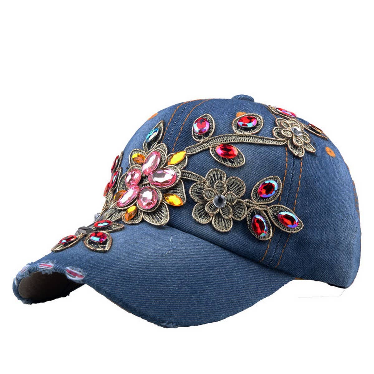 Women's Patch Baseball Cap Rhinestone Sun Hat_CWAH1000
