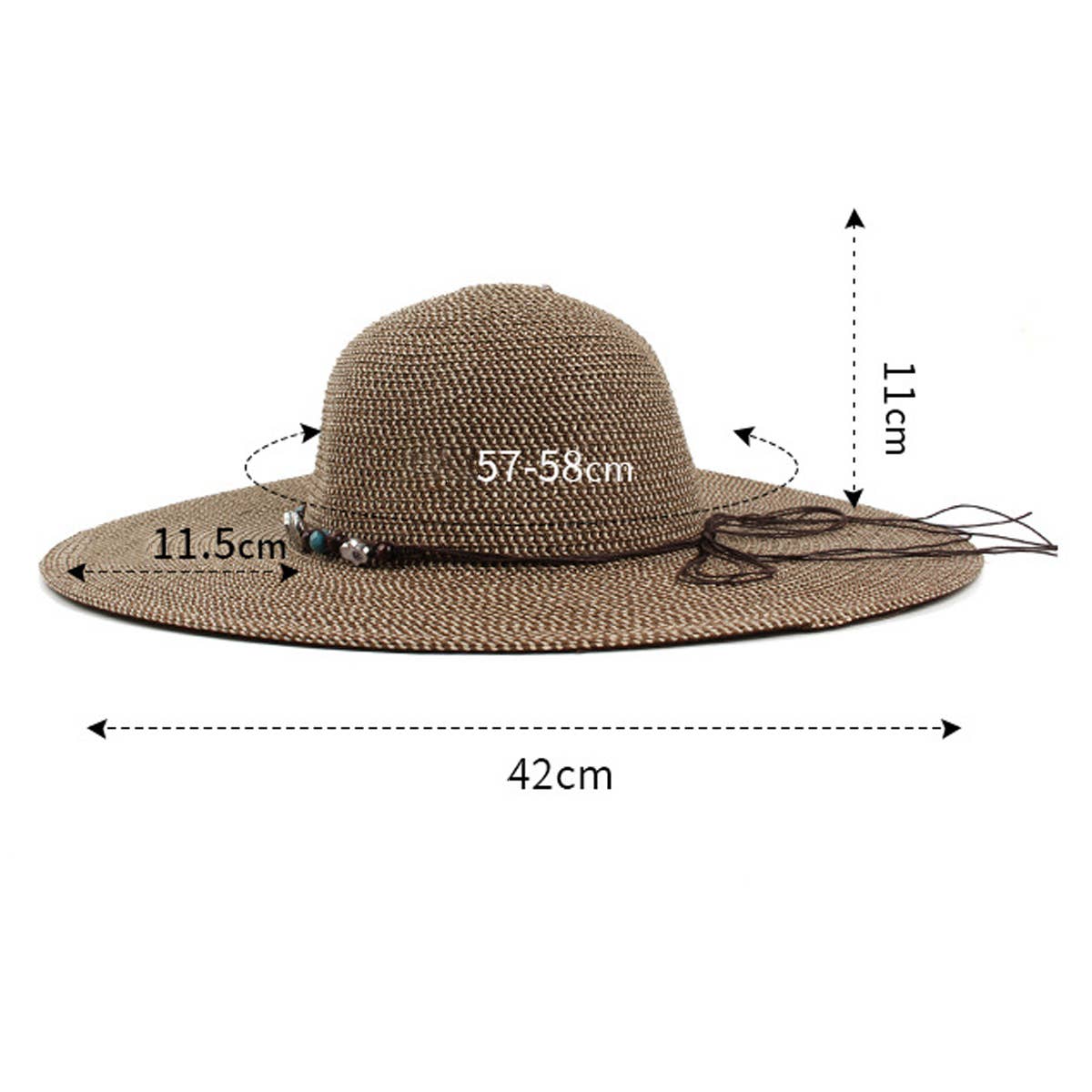 OUTDOOR LEISURE SUN PROTECTION DOME STRAW HAT_CWAH1205