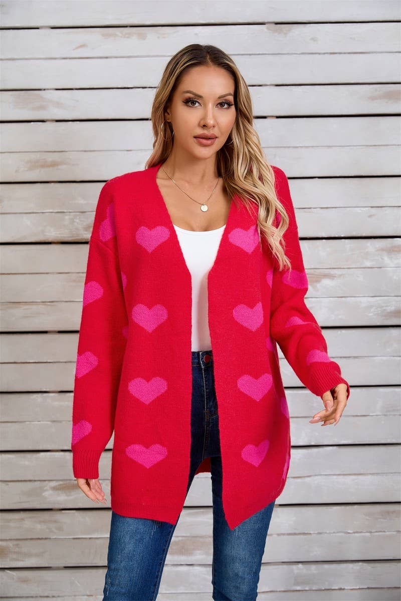 CWOCAL1801_KNITTED VALENTINE'S DAY LARGE HEART SWEATER