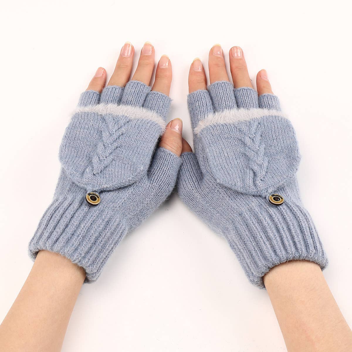 FLAP RAW EDGE AUTUMN SHORT GLOVES_CWAG0099
