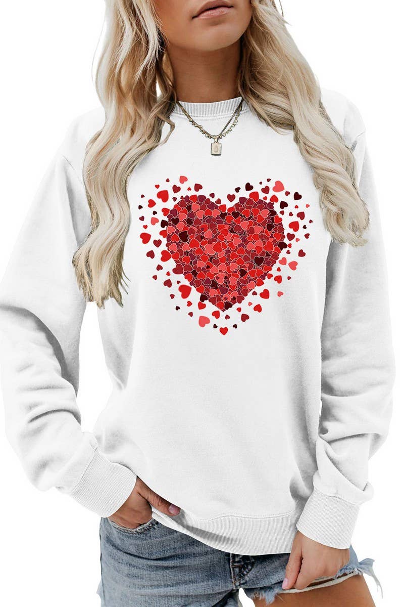 VALENTINE FUN PATTERN LONG SLEEVE SWEATSHIRT_CWTSTL0971