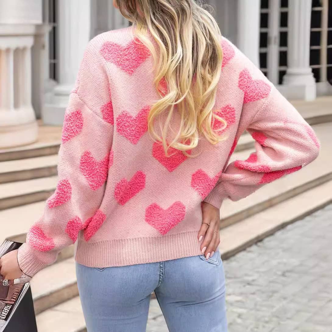 VALENTINE'S DAY CREW-NECK LOVE JACQUARD SWEATER
