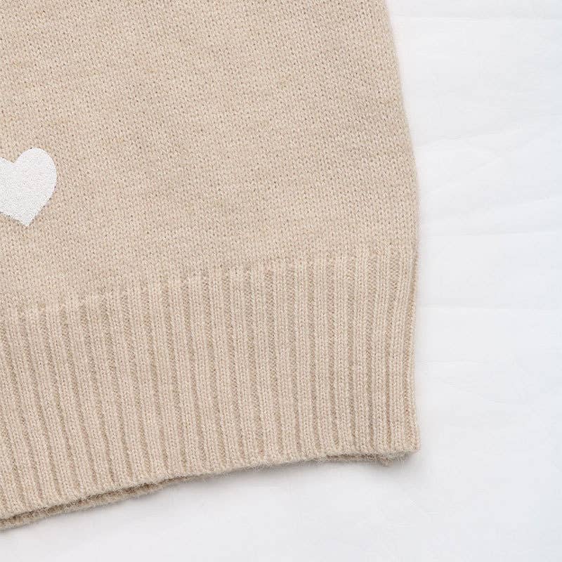 Valentine's Day V-neck lace knitted sweater