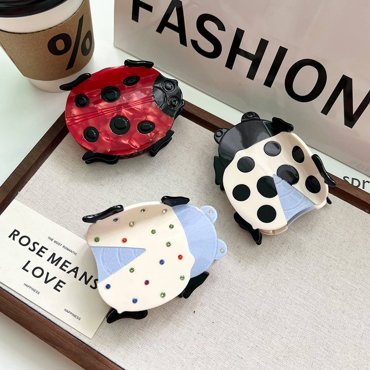 New Ladybug Acetate Hair Clip for Chic Hairstyles